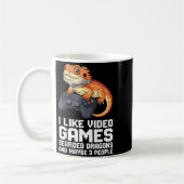 I Like Video Games Bearded Dragon Gamer Introvert Kaffeetasse (Links)