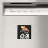 I Like Video Games Bearded Dragon Gamer Introvert Magnet (In Situ (Geschirrspüler))