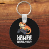 I Like Video Games Bearded Dragon Gamer Introvert Schlüsselanhänger (Vorderseite)