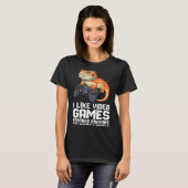 I Like Video Games Bearded Dragon Gamer Introvert  T-Shirt (Vorne ganz)