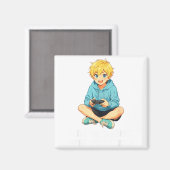 I Like Video Games More Than People Funny Gamer An Magnet (Vorderseite/Rückseite)