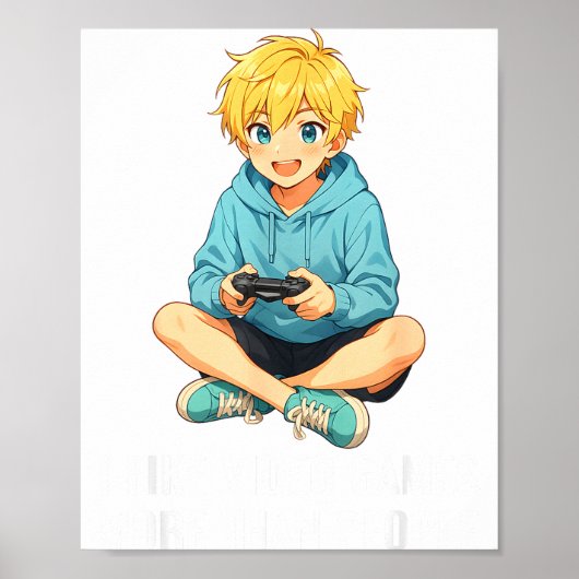 I Like Video Games More Than People Funny Gamer An Poster (Vorne)