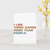 I Like Video Games More Than People Funny Gamer Ga Karte (Gelbe Blume)