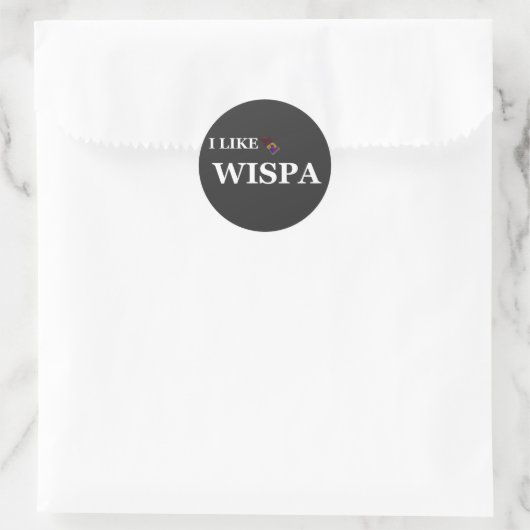 i like wispa runder aufkleber (Tasche)