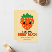 I Like You Berry Much Valentine's Day Card Mitteilungskarte (Vorderseite/Rückseite Beispiel)