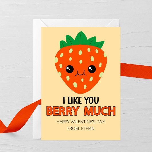 I Like You Berry Much Valentine's Day Card Mitteilungskarte