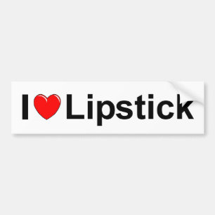 I Lippenstift der Liebe-(Herz) Autoaufkleber
