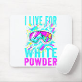 I Live For White Wder 80s 90s Retro Skiing Snowboa Mousepad (Mit Mouse)