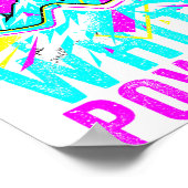 I Live For White Wder 80s 90s Retro Skiing Snowboa Poster (Ecke)