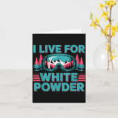 I Live For White Wder Ski Goggles Snowboard Art Karte (Gelbe Blume)