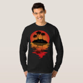 I Live Life Palm Tree Island Reflection Sunset T-Shirt (Vorne ganz)