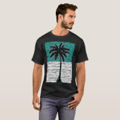 I Live Life Palm Tree Picture Cool Aqua Green Whit T-Shirt (Vorne ganz)