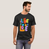 I Live So I Love Peace Hand Symbol Flower Graphic T-Shirt (Vorne ganz)