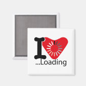 I LOADING HEART BY MASANSER PIXELAT MAGNET (Vorderseite/Rückseite)