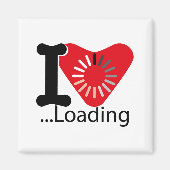 I LOADING HEART BY MASANSER PIXELAT MAGNET (Vorne)