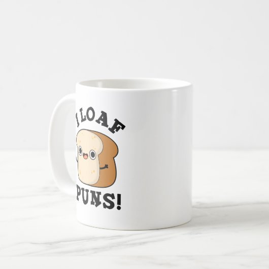 I Loaf Puns Funny Bread Pub Kaffeetasse (Vorderseite Links)