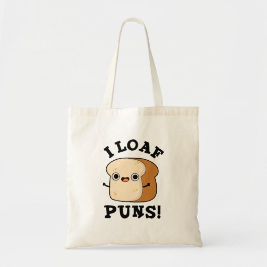 I Loaf Puns Funny Bread Pub Tragetasche (Vorne)
