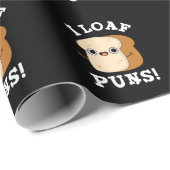 I Loaf Puns Funny Brot Puff Dark BG Geschenkpapier (Rolleneckpunkt)
