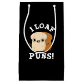 I Loaf Puns Funny Brot Puff Dark BG Kleine Geschenktüte (Vorderseite)