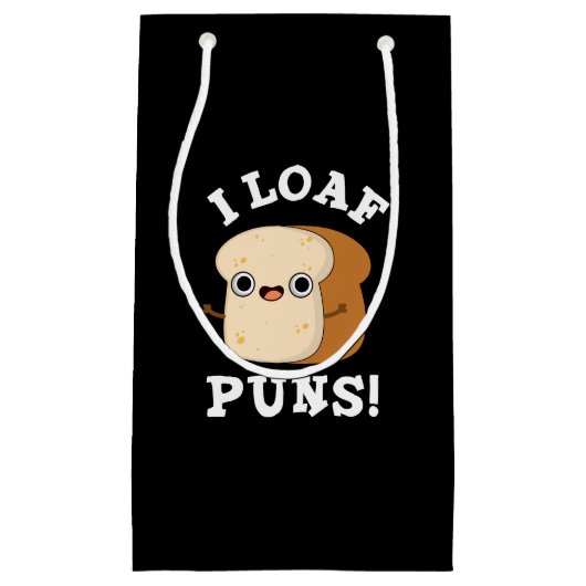 I Loaf Puns Funny Brot Puff Dark BG Kleine Geschenktüte (Vorderseite)