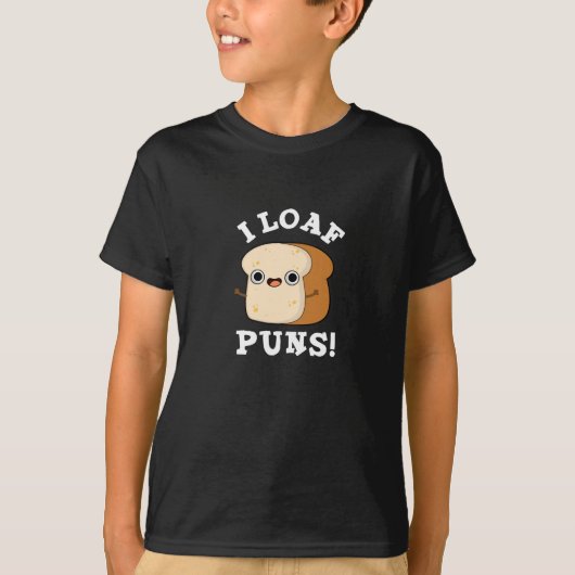I Loaf Puns Funny Brot Puff Dark BG T-Shirt (Vorderseite)