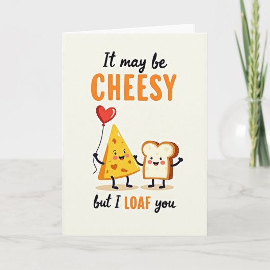 I Loaf You Cheesy Pun Card Karte (Vorderseite)