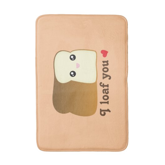 I Loaf You Kawaii Brot Funny Cartoon Food Puff Badematte (Vorderseite Vertikal)