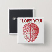 I Lobe You Geek Nerd Liebe Funny Button Abzeichen  (Vorne & Hinten)
