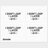 I Loop I Layer Minimal Music Rechteckiger Aufkleber (Blatt)