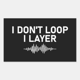 I Loop I Layer Minimal Music V2 Rechteckiger Aufkleber