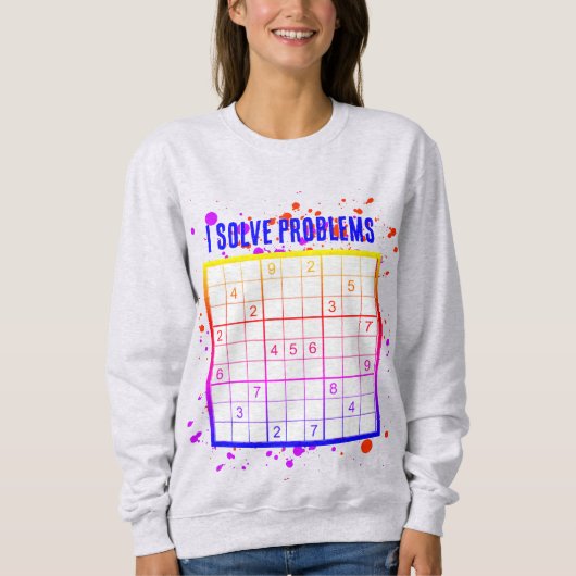 I Löse Probleme SUDOKU Sweatshirt (Vorderseite)