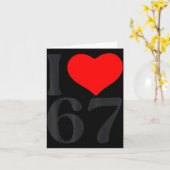 I Love 67 Heart Valentine's Day 67th Birthday Six  Karte (Gelbe Blume)