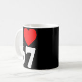 I Love 67 Meme Six Seven Matching Couples Valentin Kaffeetasse (Vorderseite Links)