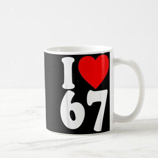 I Love 67 Meme Six Seven Matching Couples Valentin Kaffeetasse (Rechts)