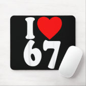 I Love 67 Meme Six Seven Matching Couples Valentin Mousepad (Mit Mouse)