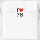 I love 7B Runder Aufkleber (Tasche)
