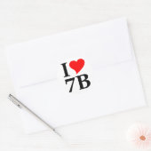 I love 7B Runder Aufkleber (Umschlag)