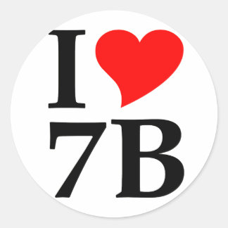 I love 7B Runder Aufkleber
