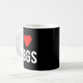 I Love Abgs Cute Heart Graphic Valentines Day  Kaffeetasse (Vorderseite Links)