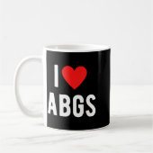 I Love Abgs Cute Heart Graphic Valentines Day Kaffeetasse (Links)