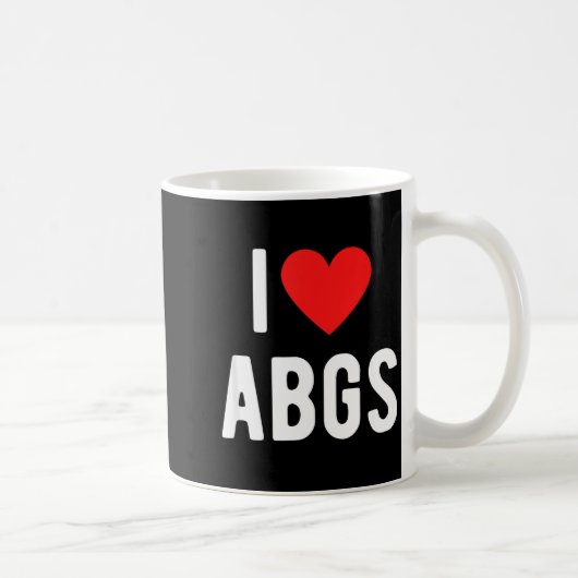I Love Abgs Cute Heart Graphic Valentines Day  Kaffeetasse (Rechts)