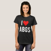 I Love Abgs Cute Heart Graphic Valentines Day  T-Shirt (Vorne ganz)