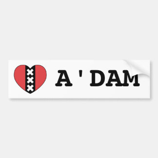 I LOVE A'DAM bumpersticker By Amsterdamned Autoaufkleber