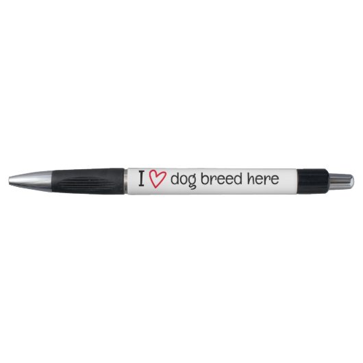 I Love Add Your Favorite Dog Breed Personalized Kugelschreiber (Vorderseite)