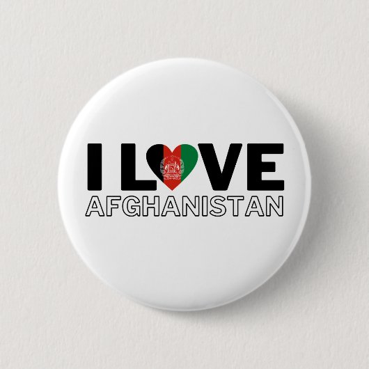 I LOVE AFGHANISTAN - For real Afghans! Button (Vorderseite)