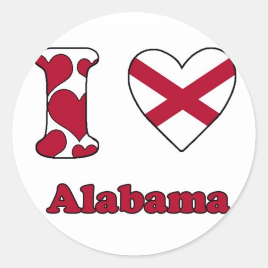 I love Alabama Runder Aufkleber (Vorderseite)