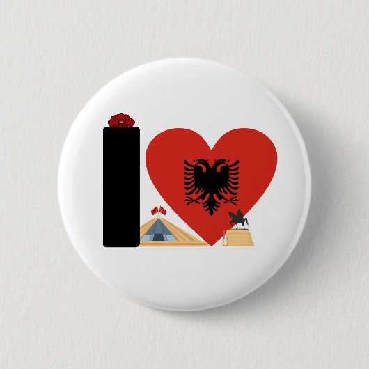 I LOVE ALBANIA - For real Albanians! Button (Vorderseite)
