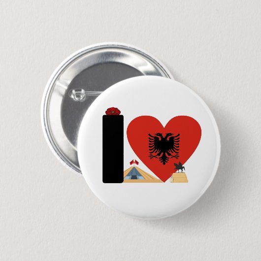 I LOVE ALBANIA - For real Albanians! Button (Vorne & Hinten)