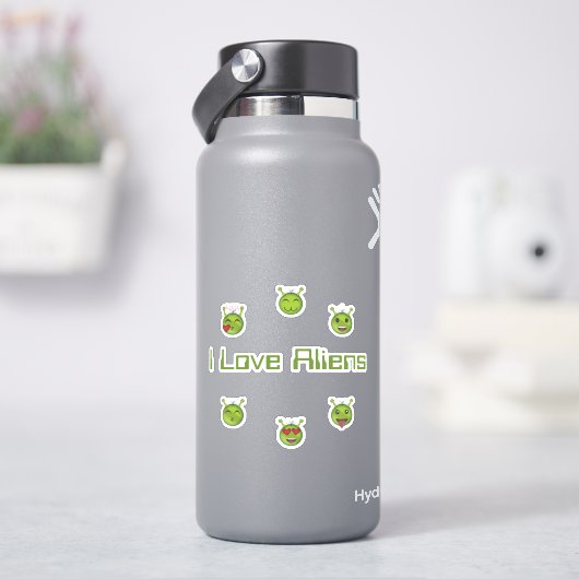 I Love Aliens Aufkleber (HydroFlask)