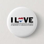 I LOVE AMSTERDAM - For real Amsterdam! Button (Vorderseite)